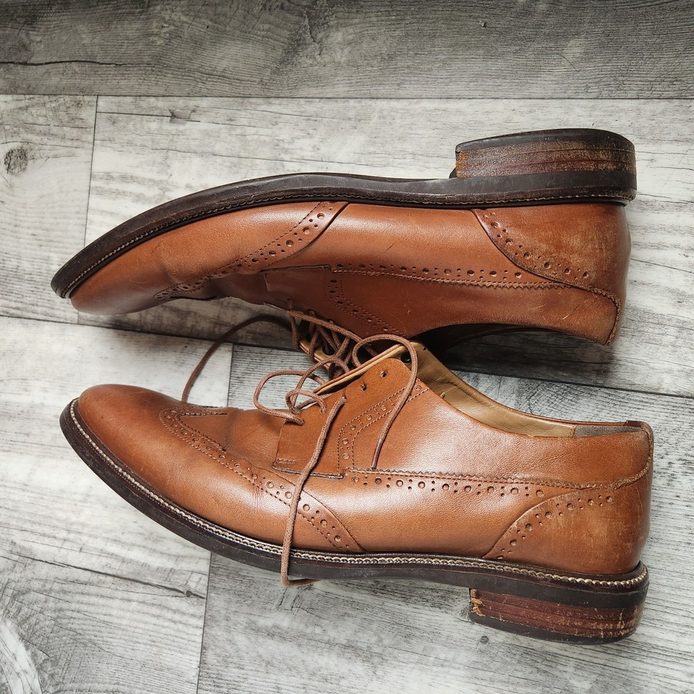 Cole Haan Men Size 10.5 M Grand OS Wingtip Oxford Leather Shoes Brown C20322 - Picture 5 of 8